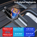 Carregador de celular USB tipo C retrátil C1 para carro