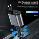 Carregador de celular USB tipo C retrátil C1 para carro
